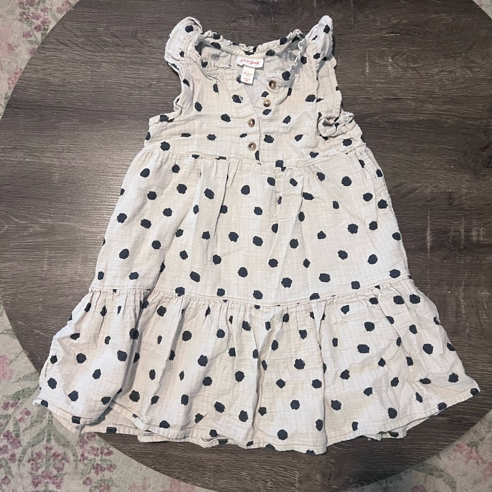 Polka Dot Kids Dress in White and Black